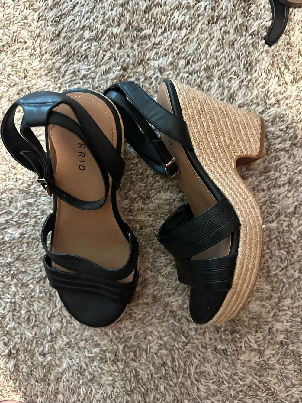 torrid Black Espadrille Wedge Sandals